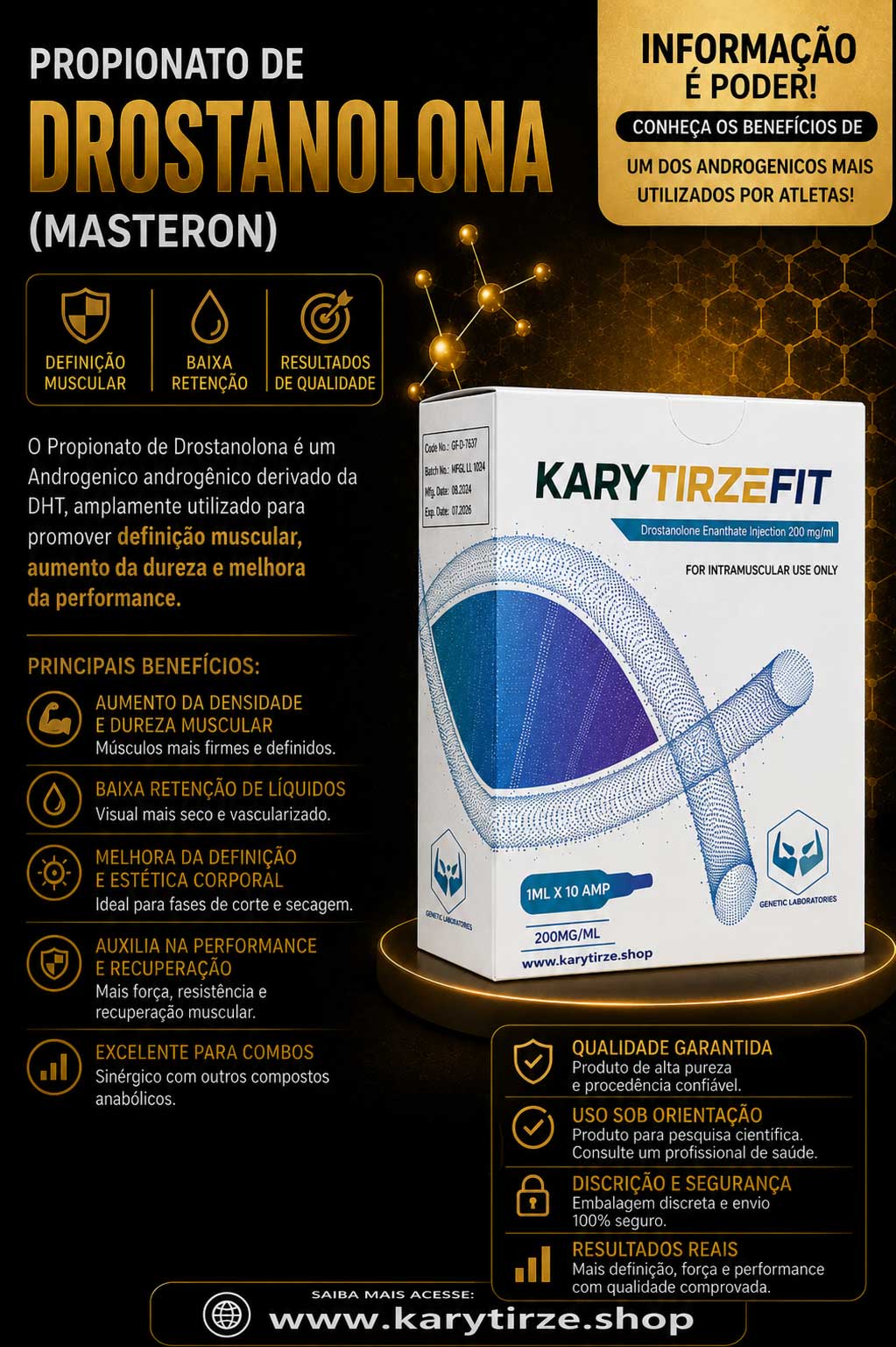 Propionato de Drostanolona (Masteron) Vial 200mg Multidose 10ml Masterogenic Geniqs