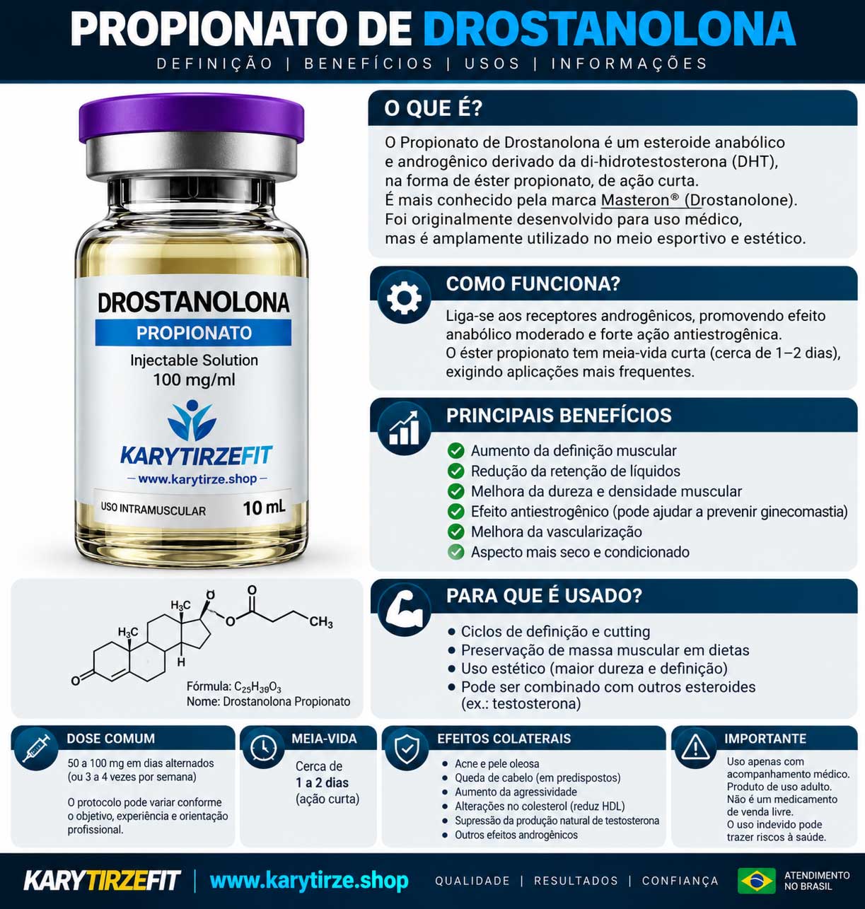 Blend Enantato de Testosterona (Testosterone Enanthate) 200mg + Propionato de Drostanolona Muscle