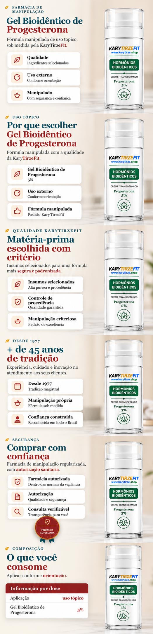 Progesterona em Gel Transdermico Bioidentico 30g Reposição e Controle Hormonal Feminino