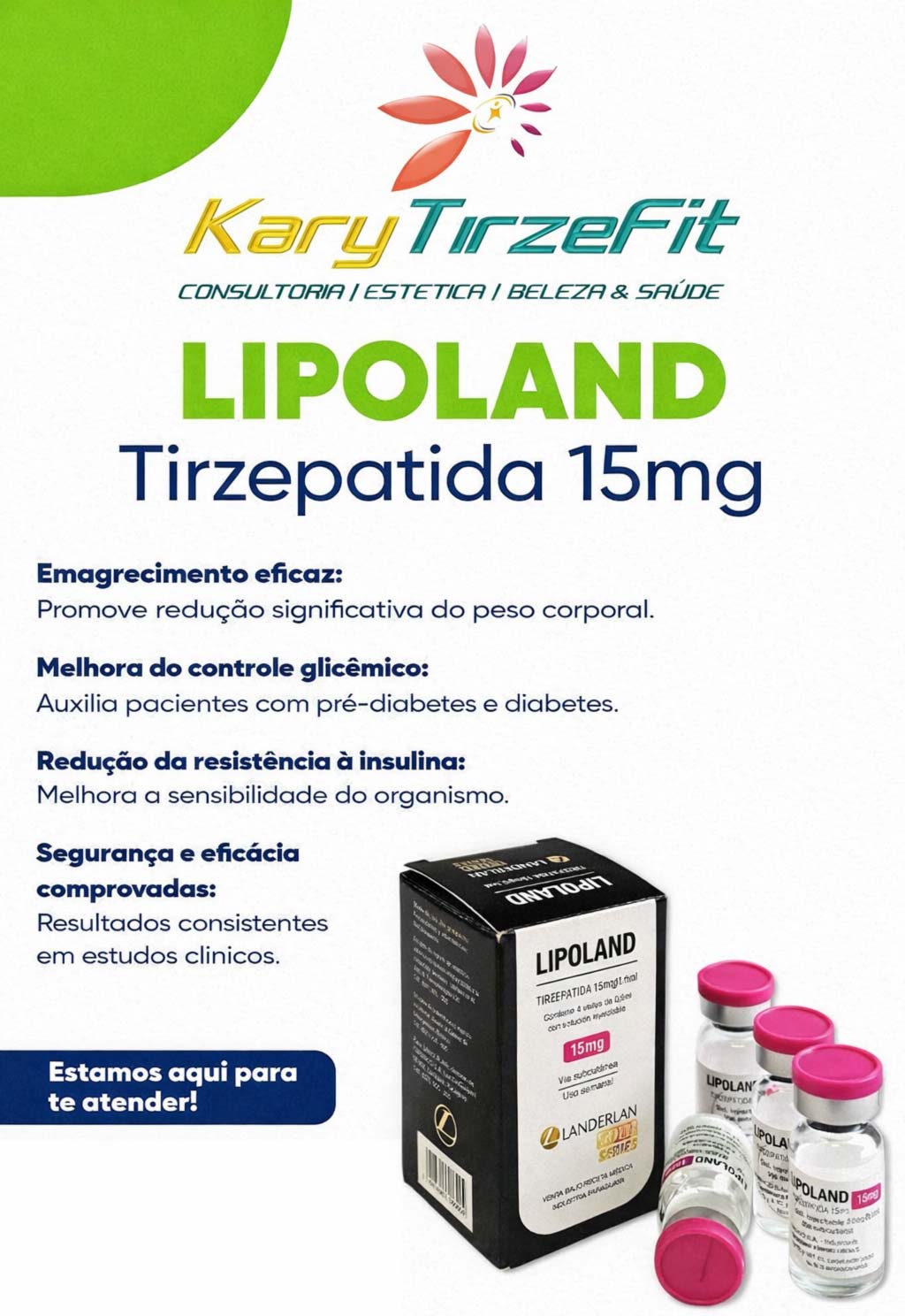 Lipoland Landerlan Tirzepatida 15mg 4 Ampolas