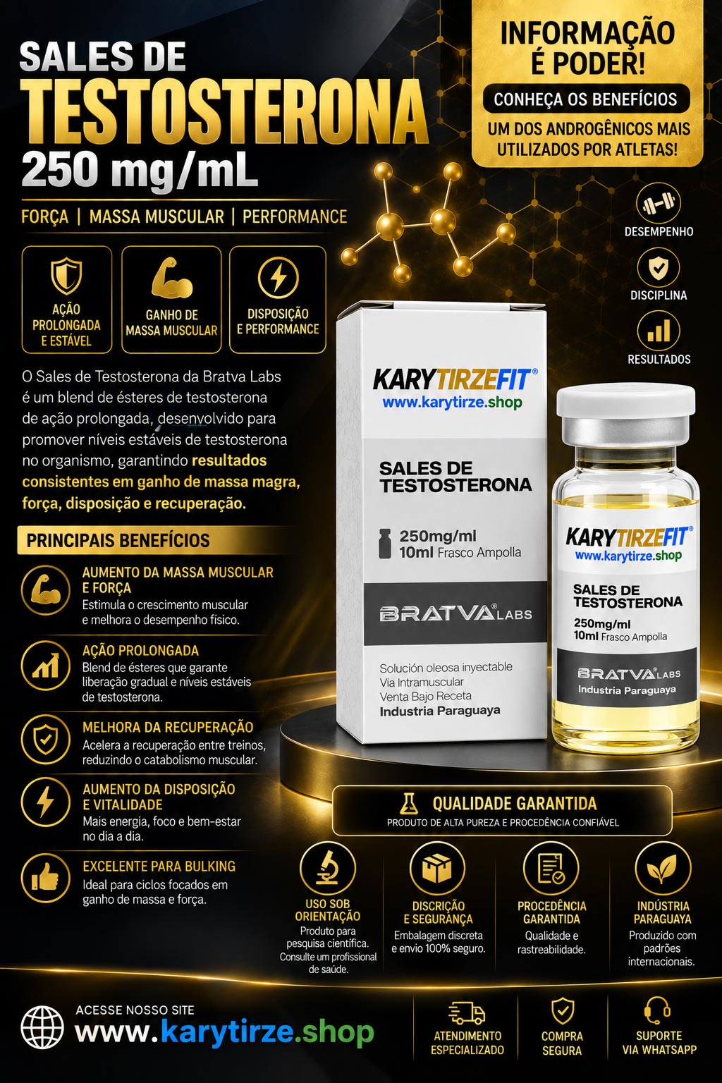 Sales de Testosterone Mix 4 Esteres (Durateston) 250mg Ampola 10ml Durabolic Bratva