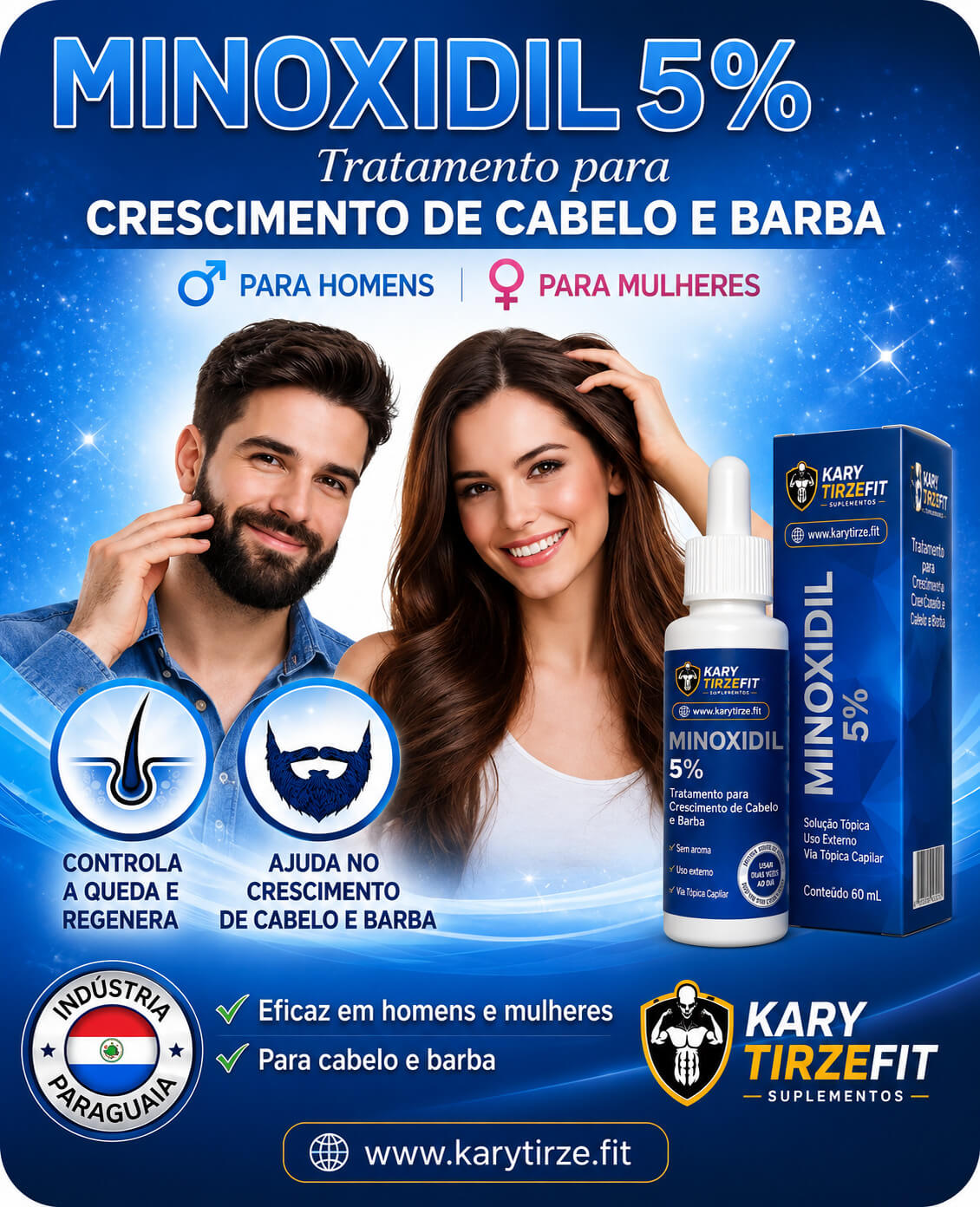 Minoxidil Tonico de Crescimento Capilar Barba Queda Cabelo 360ml Galeno