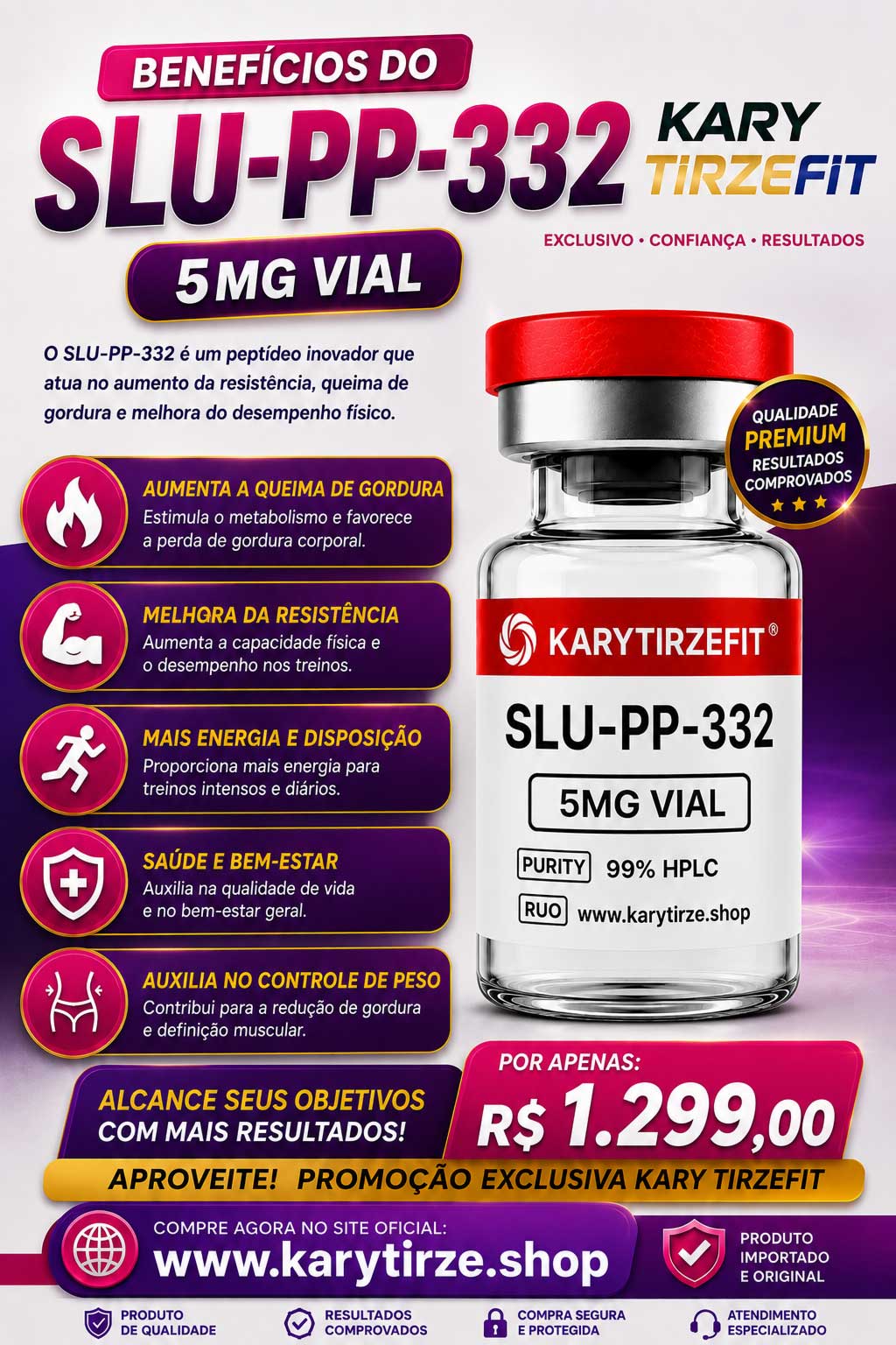 SLU-PP-332 Vial 5mg  Queima de Gordura e Emagrecimento PepScien