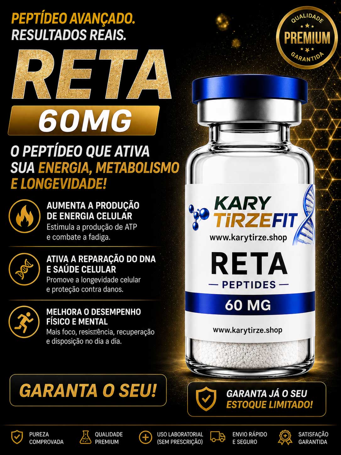 Retatrutide Solucao Injetavel (Importada Retratutida) AlphaVit 60mg Vial