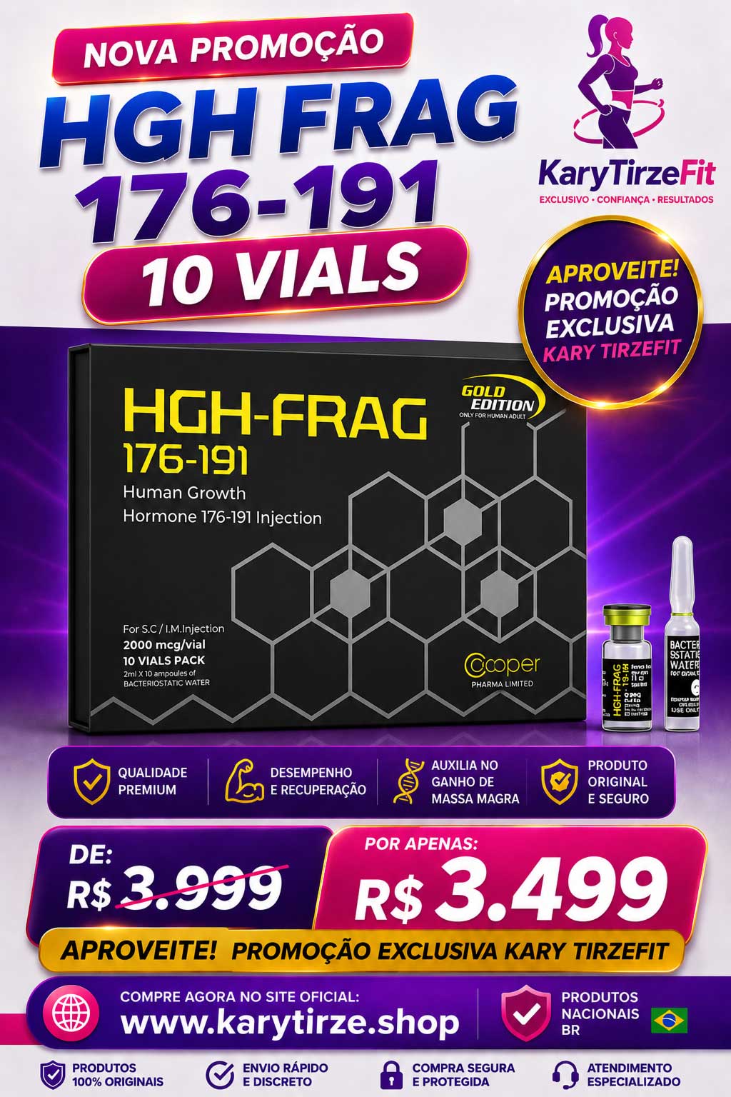 HGH FRAG 176-191 Solucao Injetavel 20ml Cooper (Importado) Queima de Gordura