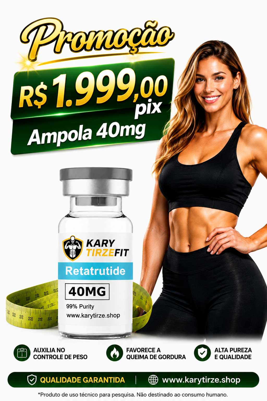 Retatrutide Solucao Injetavel (Importada Retatrutida) GLP 3 NX Ampola 40mg