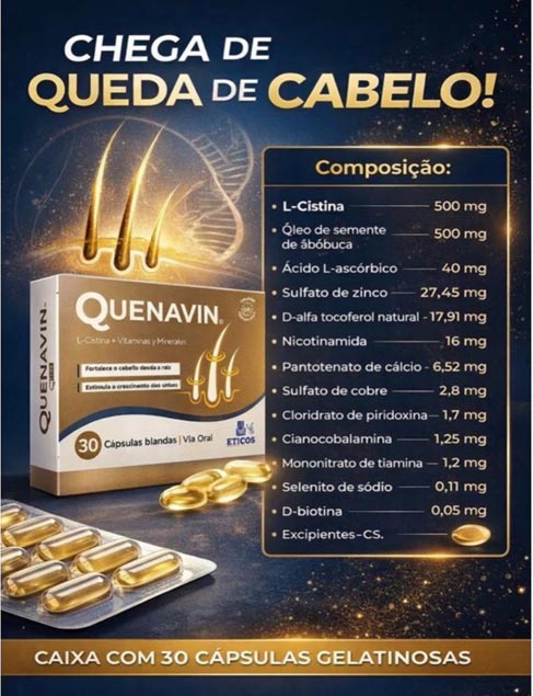 Kenavin Eticos Queda de Cabelo e Fortalecimento Capilar 30 Caps