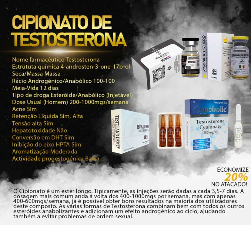 Cipionato de Testosterona 200mg Deposteron Testoland Depot Vial 10ml King Testex