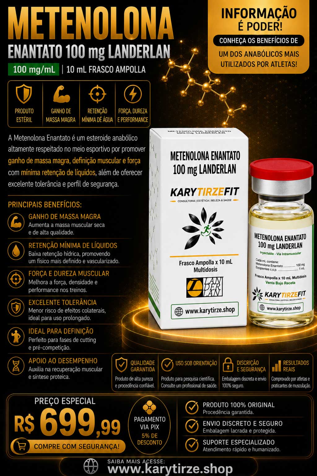 Enantato de Metenolona(Methenolone Enanthate) Primobolan Depot 100mg Vial 10ml Landerlan
