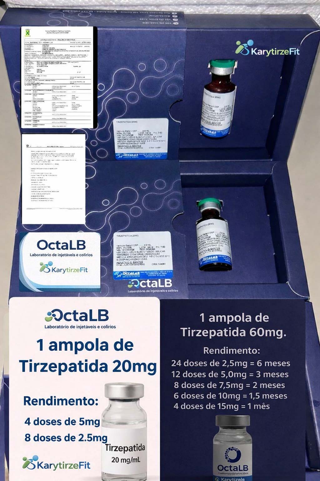 Tirzepatida (Tirzepatide) Peptideo para Emagrecimento GLP2 OctaLB com Laudo