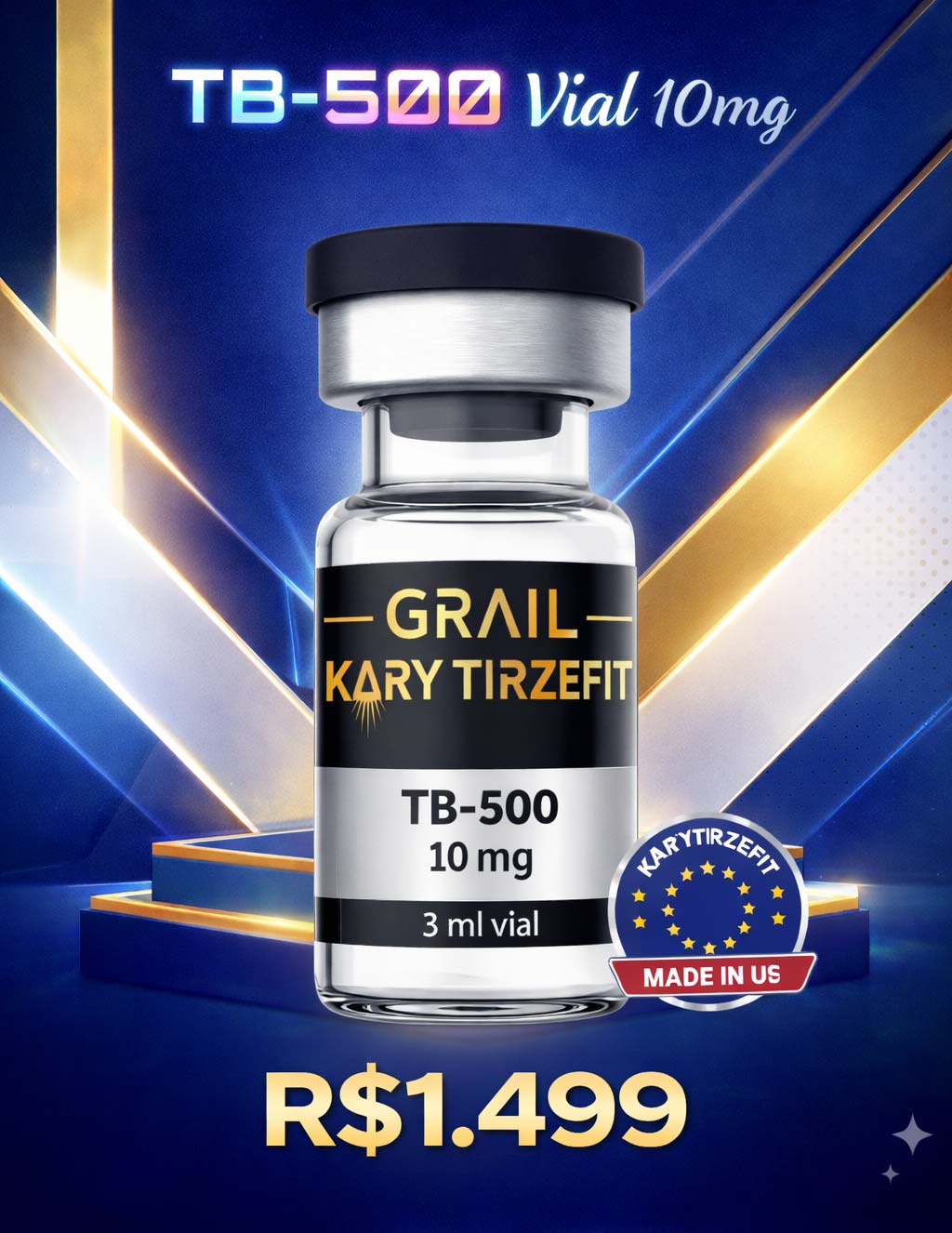 Peptideo TB-500 Thimosyn Beta-4 Recuperação Esportiva Lesões e Reparação 10mg GrailForm