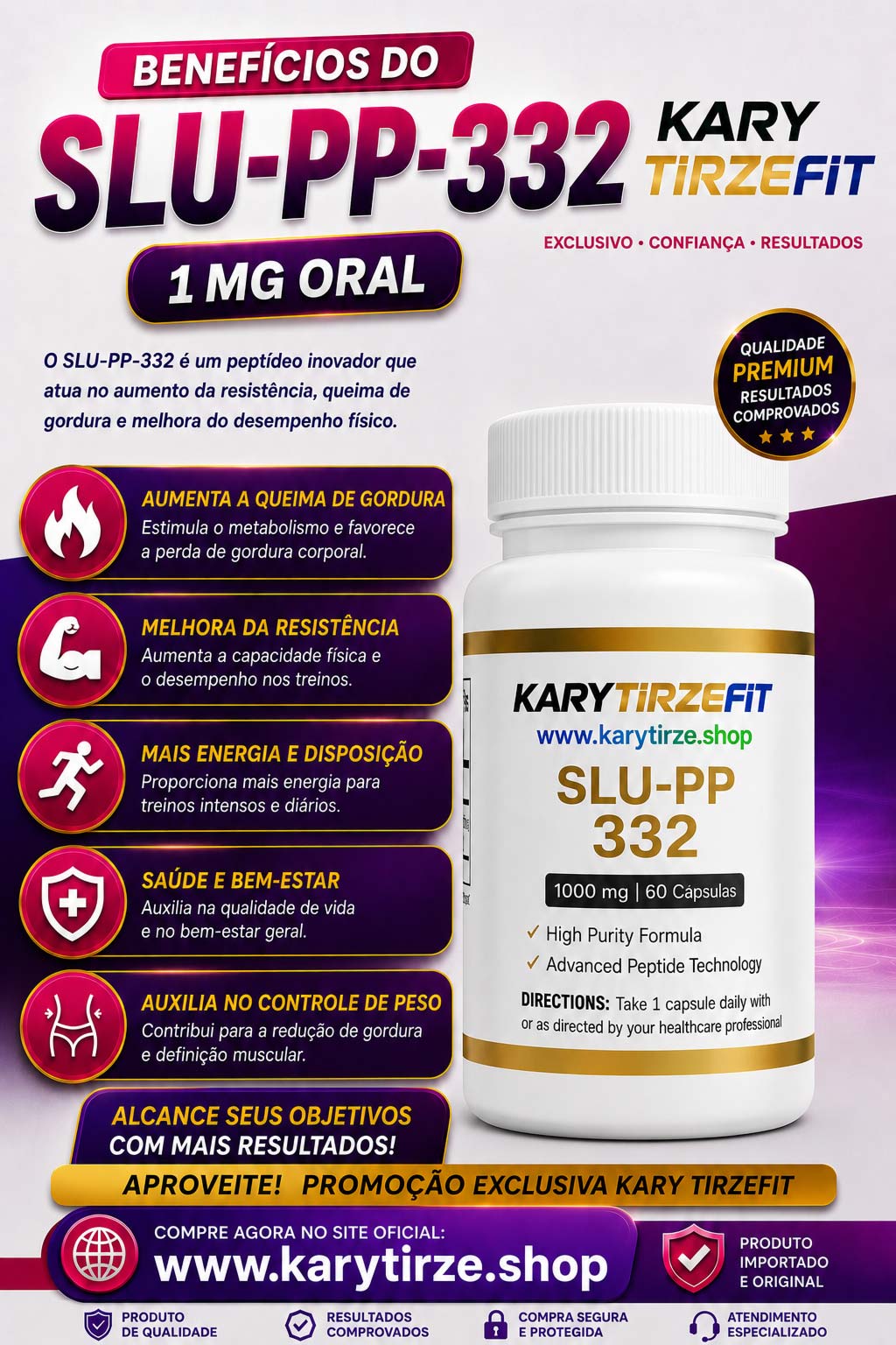 SLU-PP-332 em Capsulas Queima de Gordura e Emagrecimento 1mg 60 Caps CooperPeps