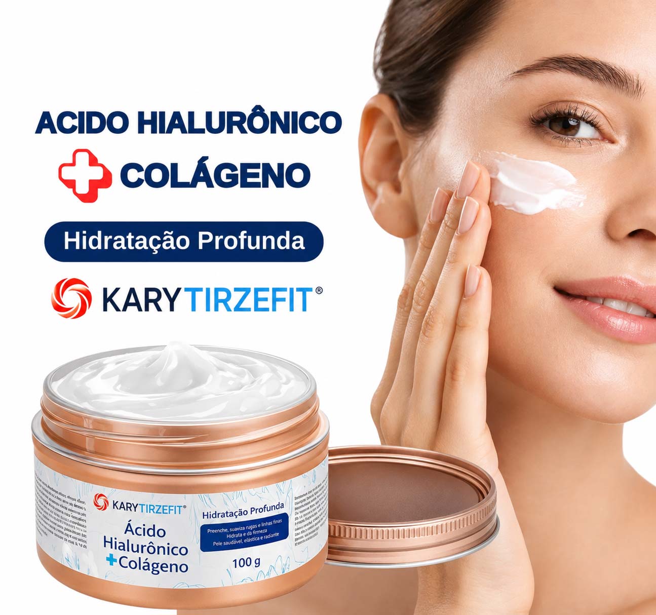 Creme Firmador Hidratante Facial Blend Acido Hialuronico + Colageno Suave 100g