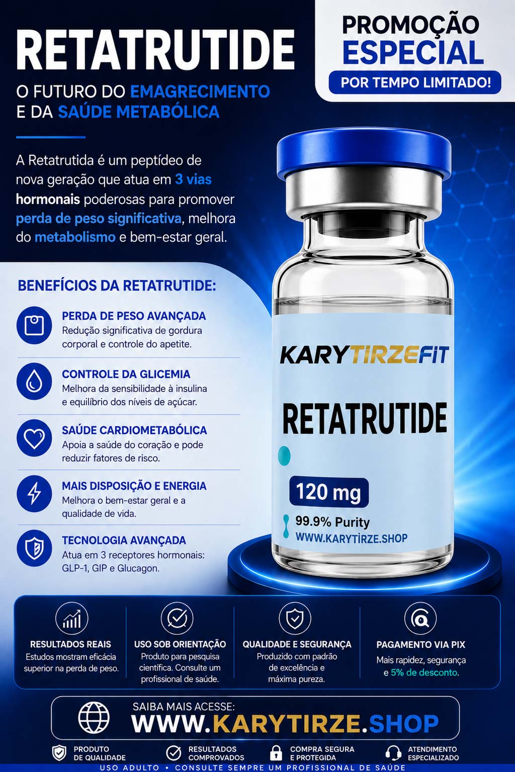 Retatrutide Solucao Injetavel (Importada Retatrutida) GLP-3 120mg BioGen