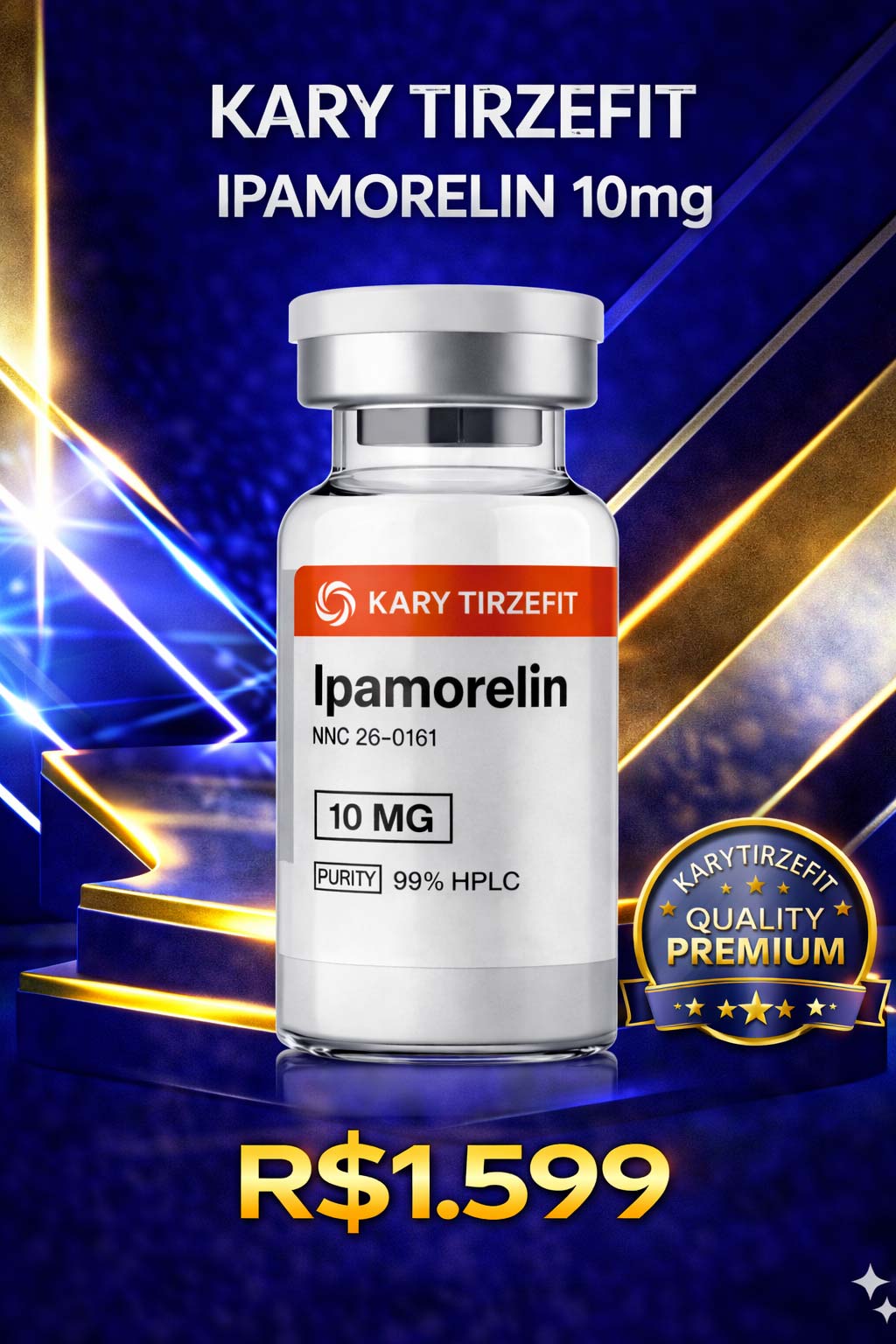 Peptideo Ipamorelin Massa Muscular Recuperação Redução de Gordura PepScience 10mg