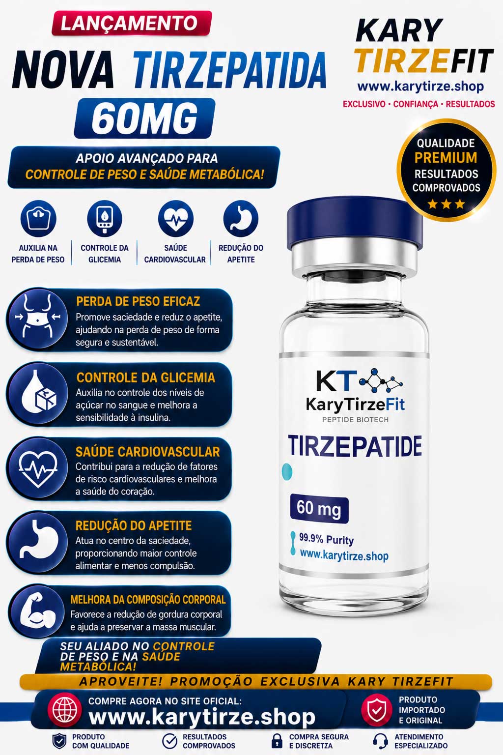 Tirzepatida  Emagrecimento (Tirzepatide Analogo Mounjaro) 60mg Thera MD