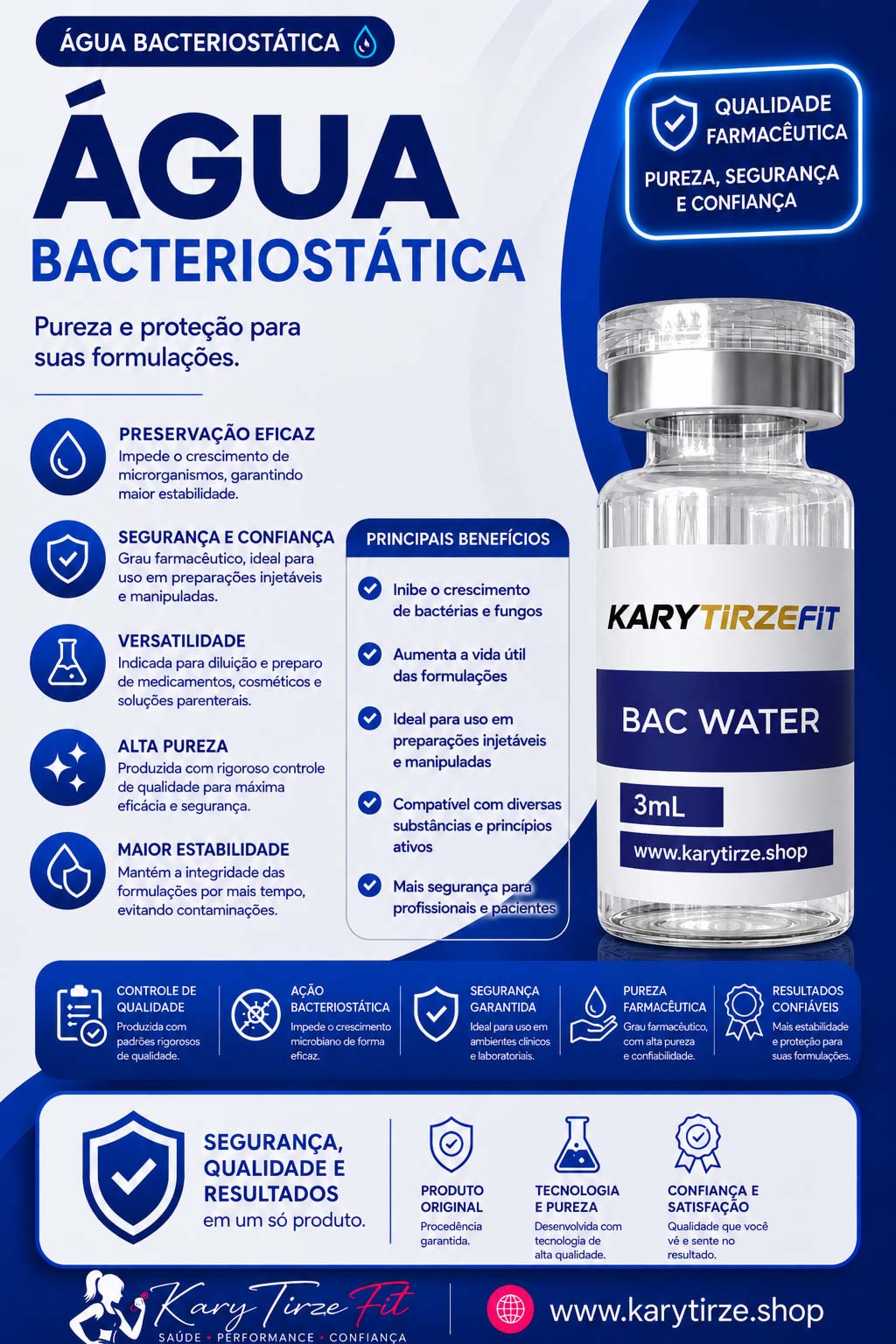 Agua Bacteriostatica para Diluição de Peptideos NeuroCept