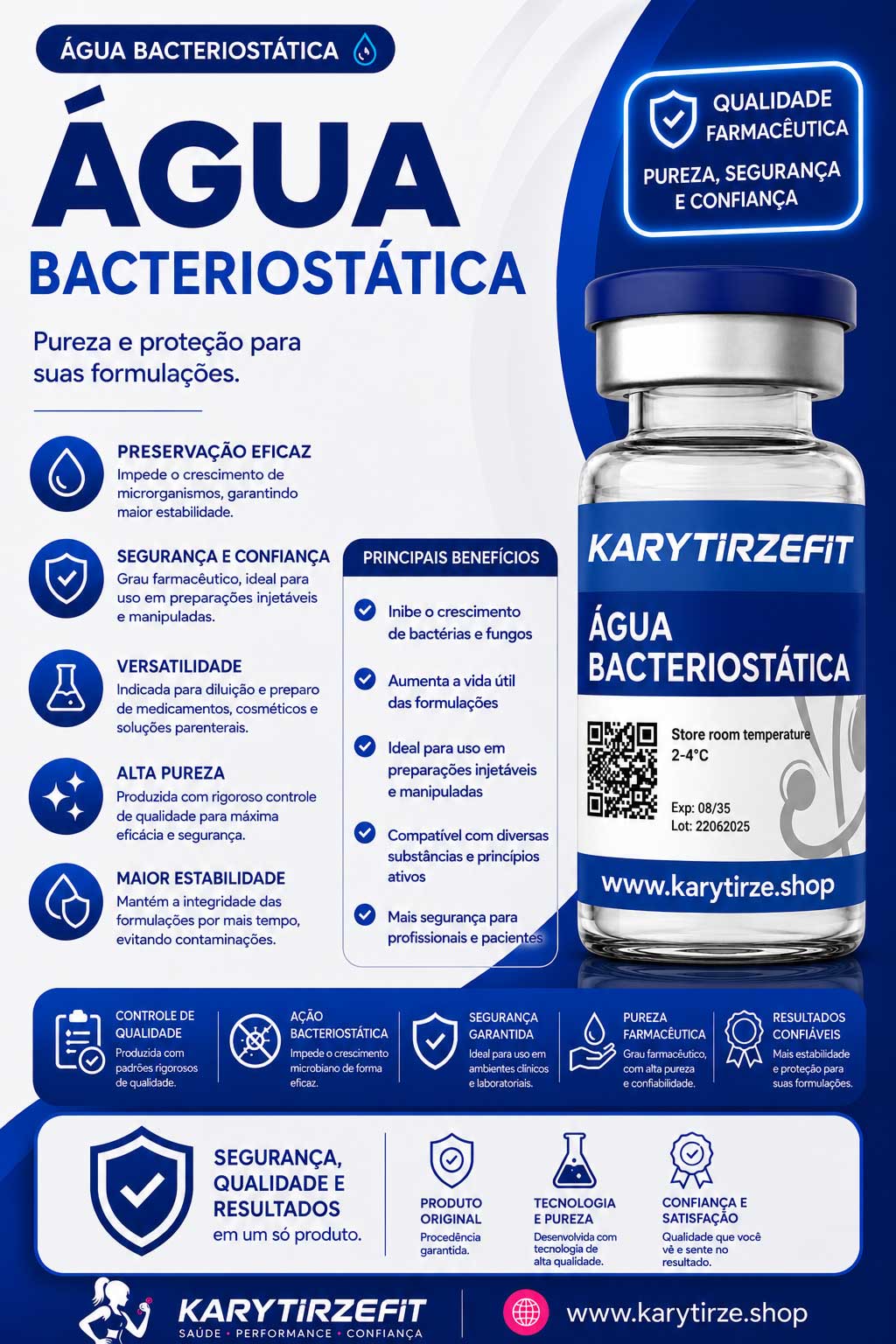 Agua Bacteriostatica para Diluição de Peptideos Axis 10ml