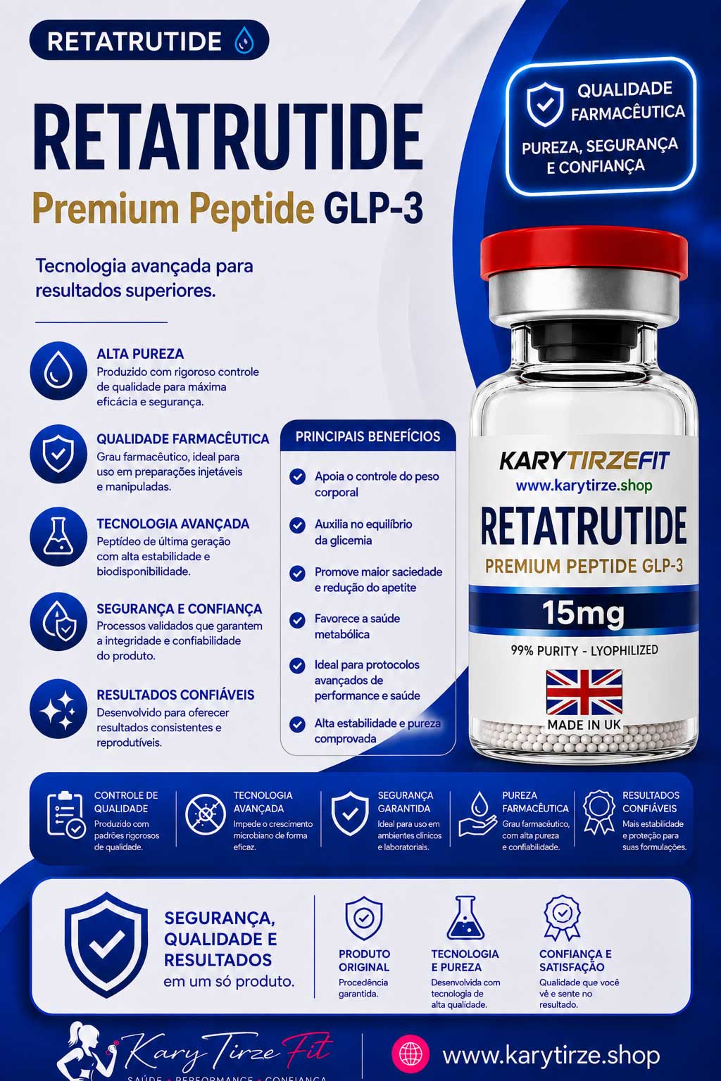 Retatrutide Solucao Injetavel (Importada Retatrutida) GLP-3 120mg BioPep