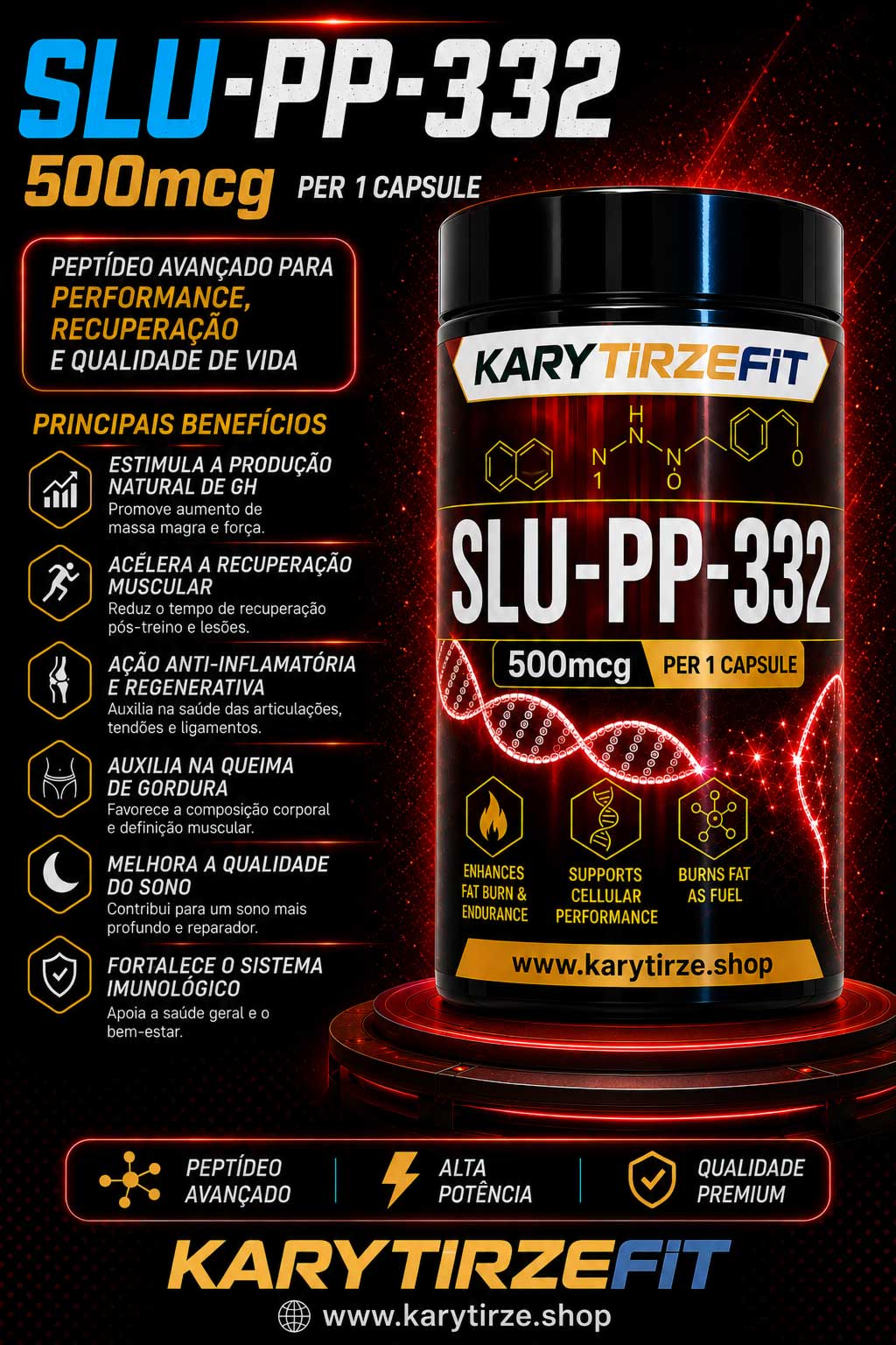 SLU-PP-332 em Capsulas Queima de Gordura e Emagrecimento 500mcg- 120 Caps Biotech